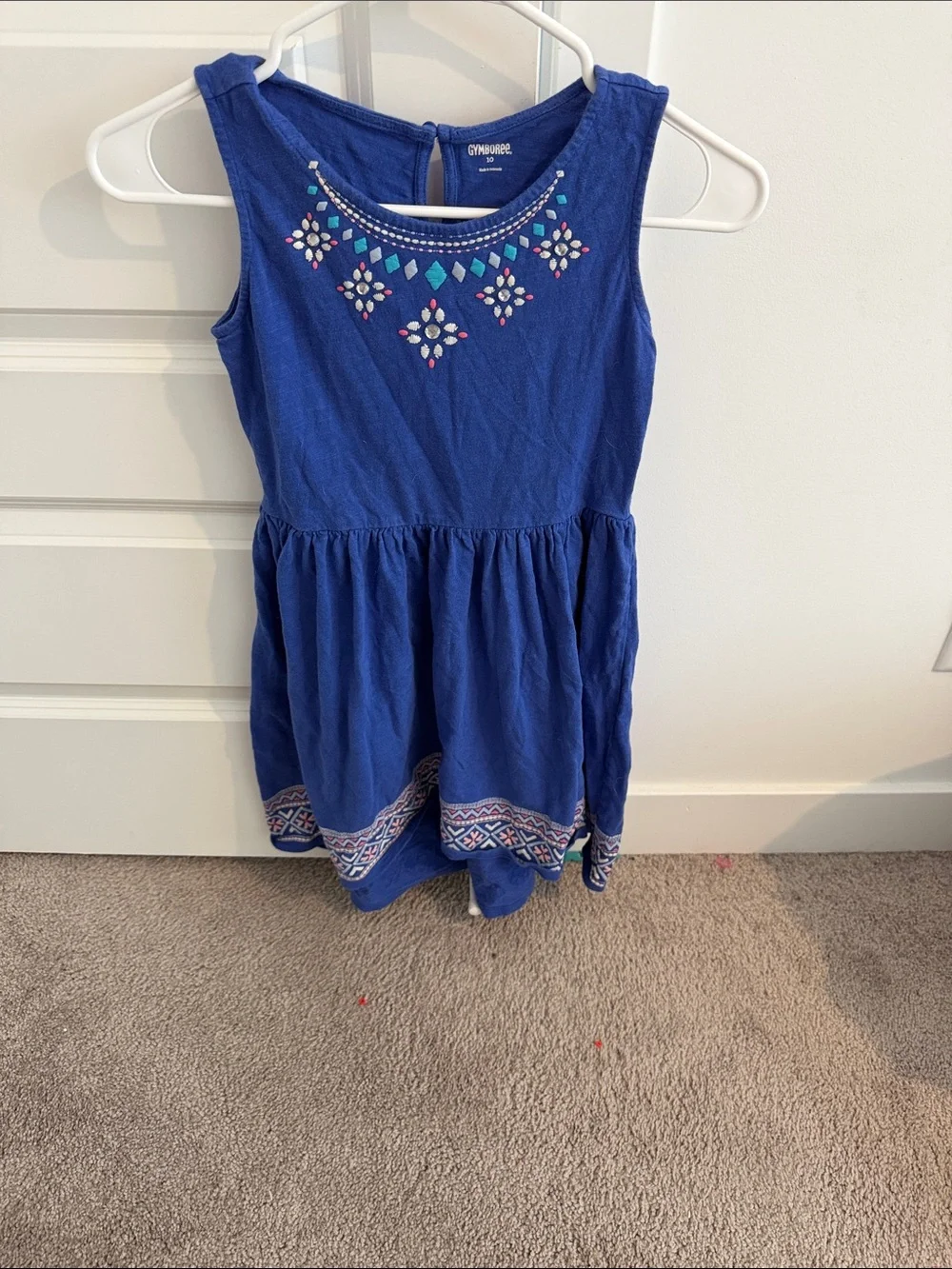 Gymboree Royal Blue Sleeveless Embroidered Girls Dress